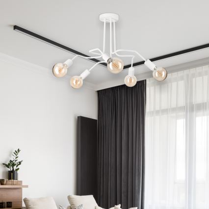 Loftlampe MATYLDA 5xE27/60W/230V hvid