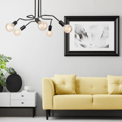 Loftlampe MATYLDA 5xE27/60W/230V sort