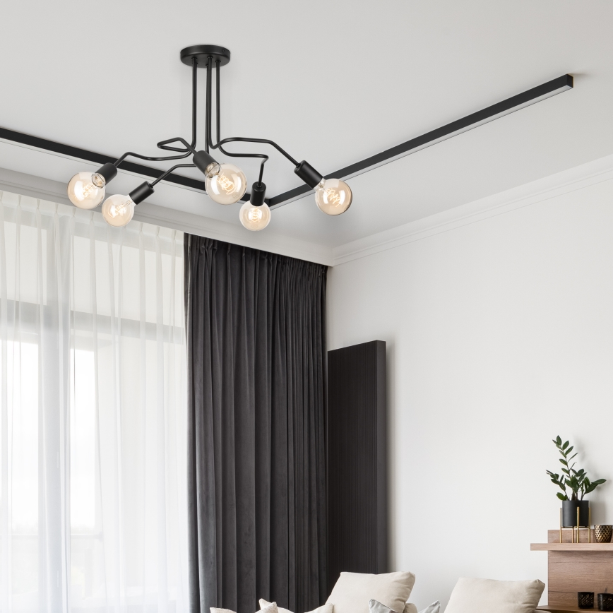 Loftlampe MATYLDA 5xE27/60W/230V sort