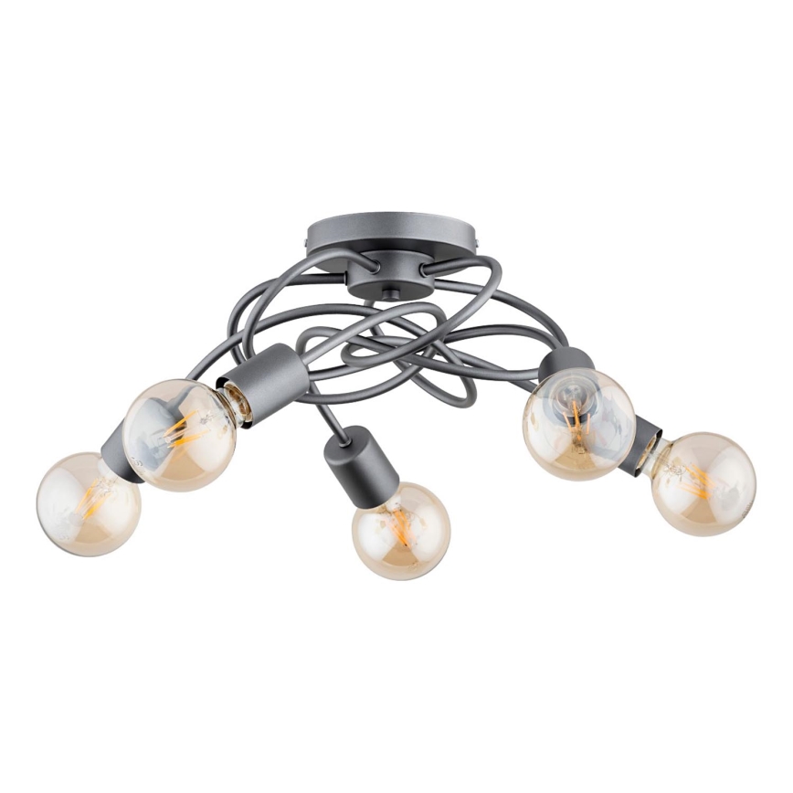 Loftlampe MAXIS 5xE27/15W/230V grå