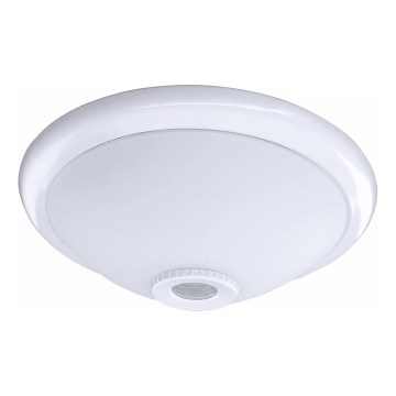 Loftlampe med bevægelses- og skumringssensor MANA 2xE27/40W/230V Ø 30 cm hvid
