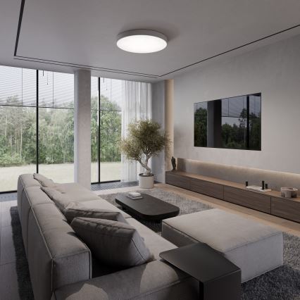 Loftlampe med bevægelses- og skumringssensor CLEO 6xE27/24W/230V pr. 80 cm grå