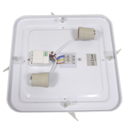 Loftlampe med bevægelsessensor WILTON 2xE27/60W/230V 33x33 cm sort