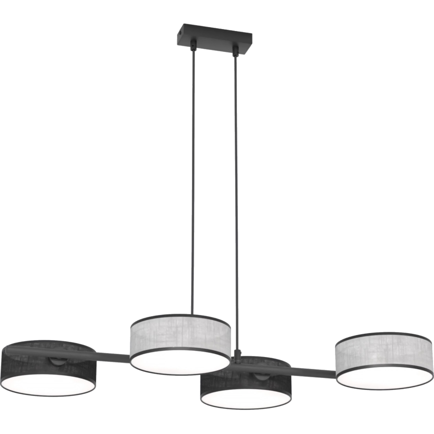 Loftlampe med kabel DRUMZ 4xE14/10W/230V sort/grå