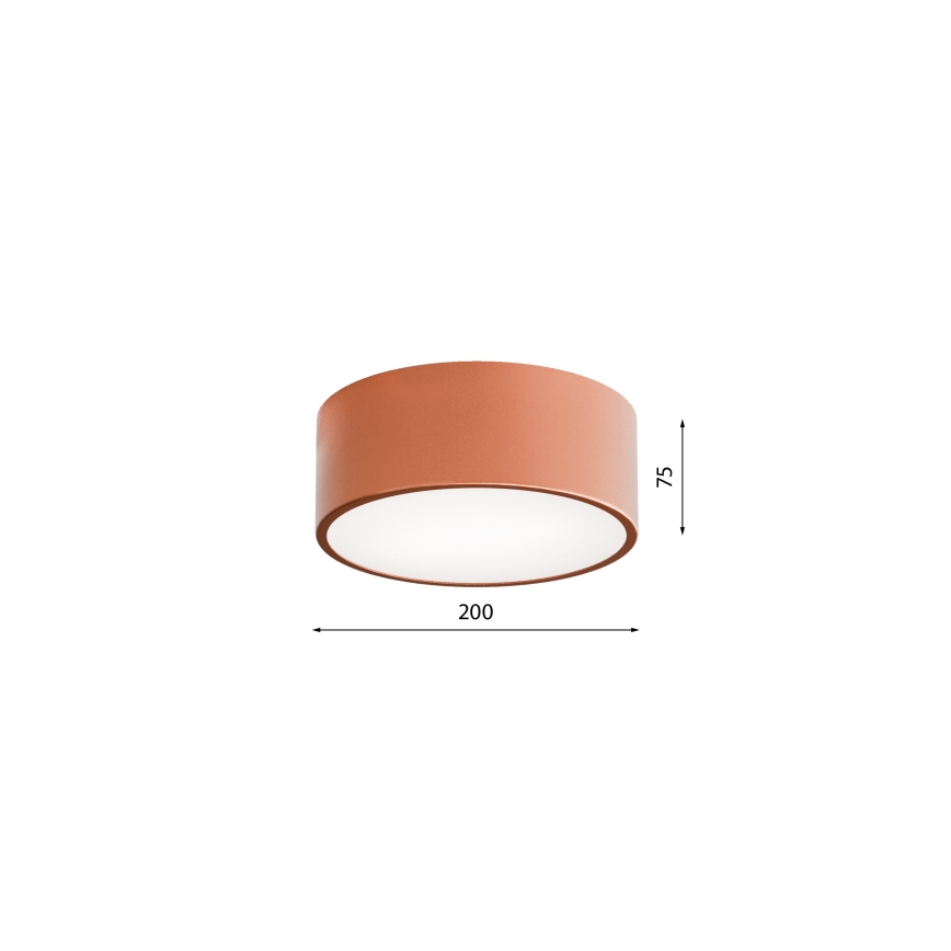 Loftlampe med sensor CLEO 1xE27/40W/230V diam. 20 cm kobber