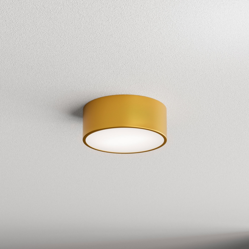 Loftlampe CLEO med bevægelses- og skumringssensor, 1xE27/40W/230V, Ø 20 cm, guldfarvet