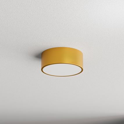 Loftlampe CLEO med bevægelses- og skumringssensor, 1xE27/40W/230V, Ø 20 cm, guldfarvet