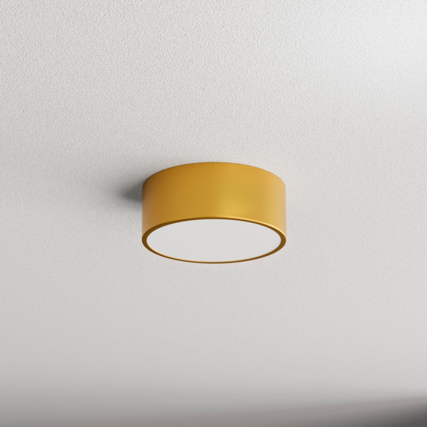 Loftlampe CLEO med bevægelses- og skumringssensor, 1xE27/40W/230V, Ø 20 cm, guldfarvet