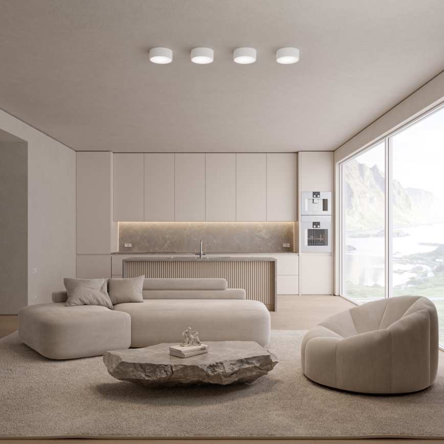 Loftlampe CLEO med bevægelses- og skumringssensor, 1xE27/40W/230V, Ø 20 cm, hvid