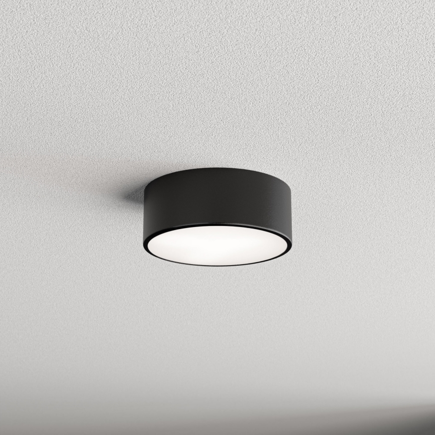 Loftlampe CLEO med bevægelses- og skumringssensor, 1xE27/40W/230V, Ø 20 cm, sort