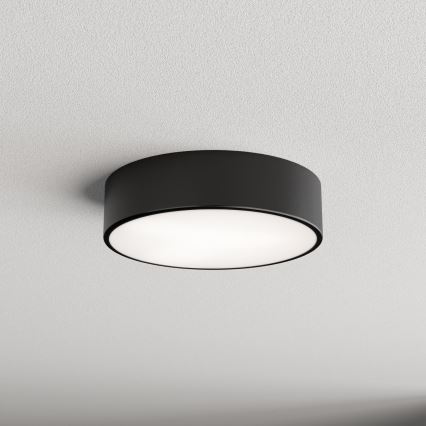 Loftlampe CLEO med bevægelses- og skumringssensor, 2xE27/24W/230V, Ø 30 cm, sort