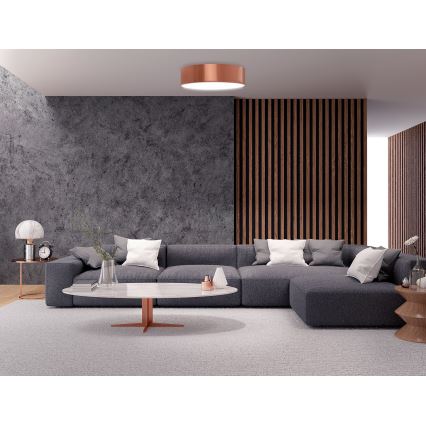 Loftlampe med bevægelses- og skumringssensor CLEO 3xE27/24W/230V Ø 40 cm kobberfarvet