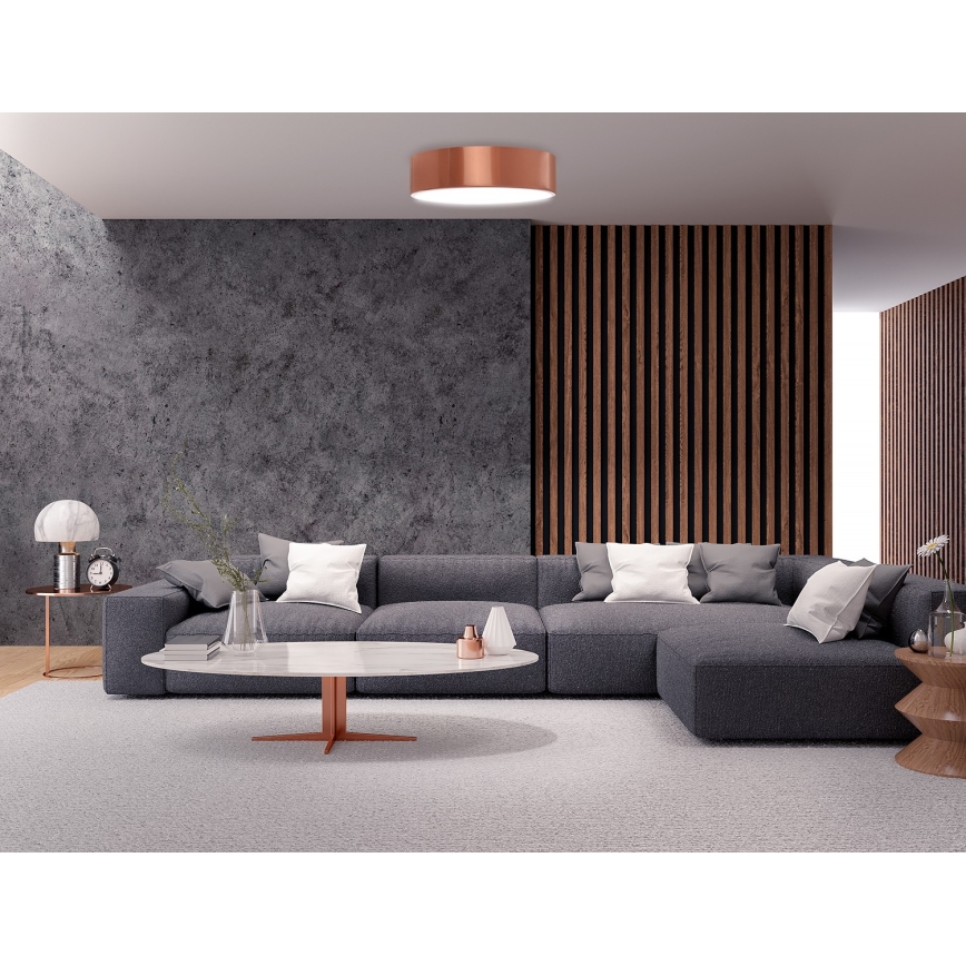 Loftlampe med bevægelses- og skumringssensor CLEO 3xE27/24W/230V Ø 40 cm kobberfarvet