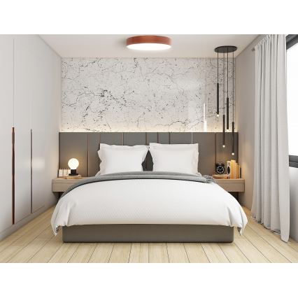 Loftlampe med bevægelses- og skumringssensor CLEO 4xE27/24W/230V Ø 50 cm kobberfarvet