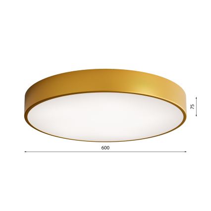 Loftlampe med bevægelses- og skumringssensor CLEO 5xE27/24W/230V Ø 60 cm guld