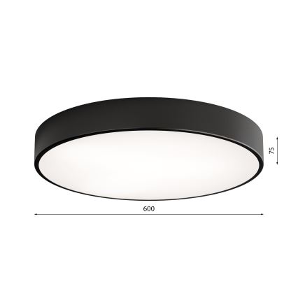 Loftlampe med bevægelses- og skumringssensor CLEO 5xE27/24W/230V Ø 60 cm sort