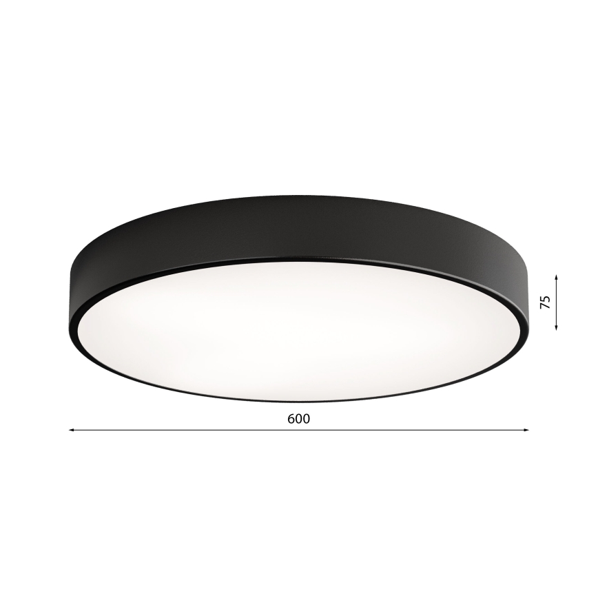 Loftlampe med bevægelses- og skumringssensor CLEO 5xE27/24W/230V Ø 60 cm sort