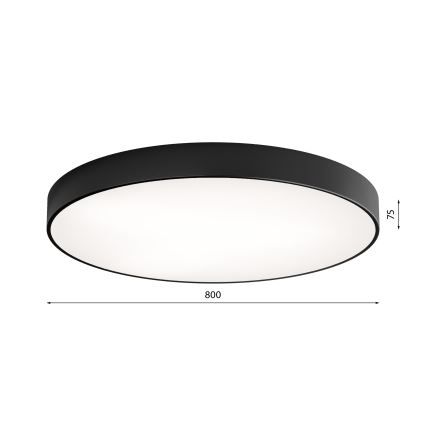 Loftlampe med bevægelses- og skumringssensor CLEO 6xE27/24W/230V Ø 80 cm sort
