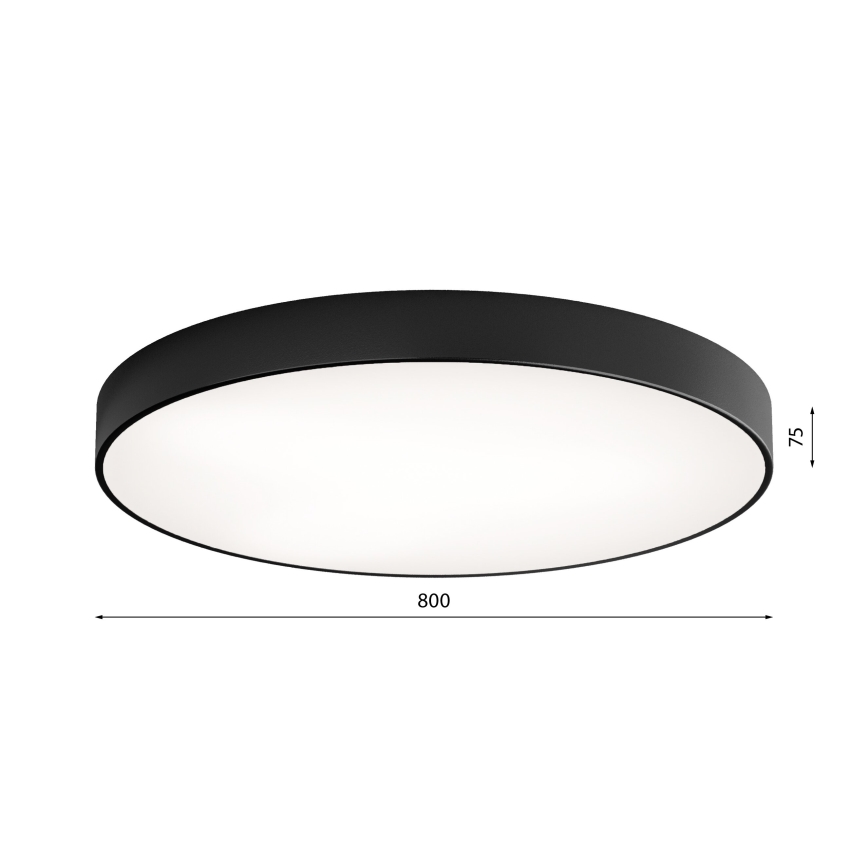 Loftlampe med bevægelses- og skumringssensor CLEO 6xE27/24W/230V Ø 80 cm sort