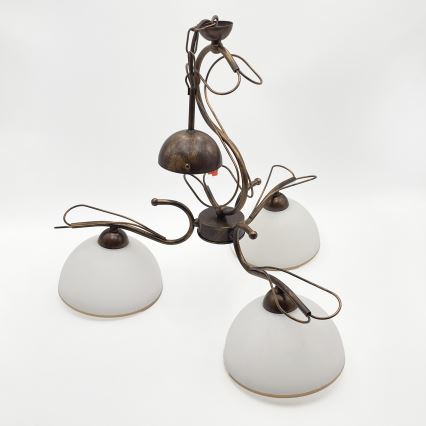 Loftlampe med stang COBRA 3xE27/60W/230V bronze/patina