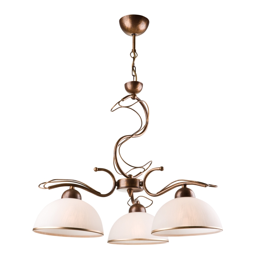 Loftlampe med stang COBRA 3xE27/60W/230V bronze/patina