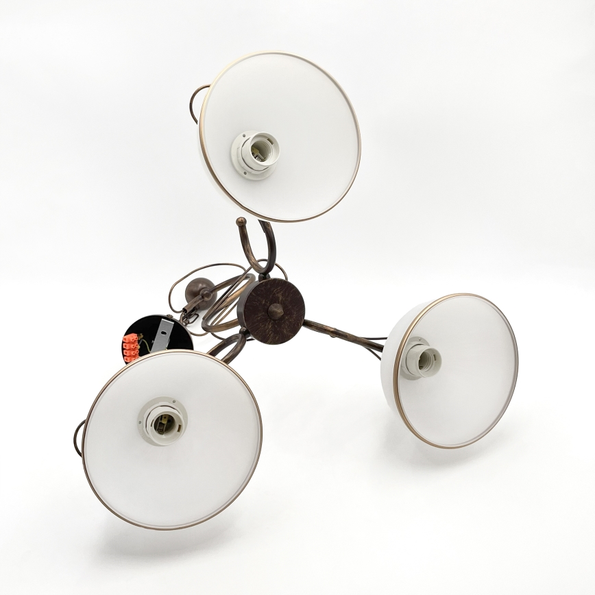 Loftlampe med stang COBRA 3xE27/60W/230V bronze/patina