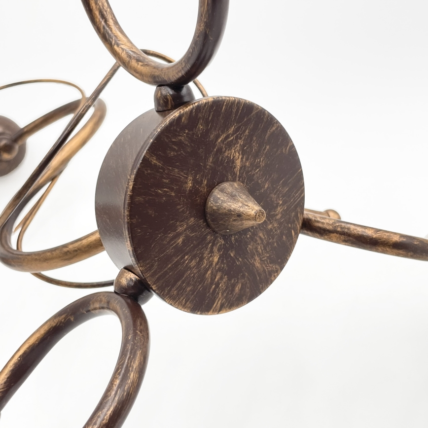 Loftlampe med stang COBRA 3xE27/60W/230V bronze/patina