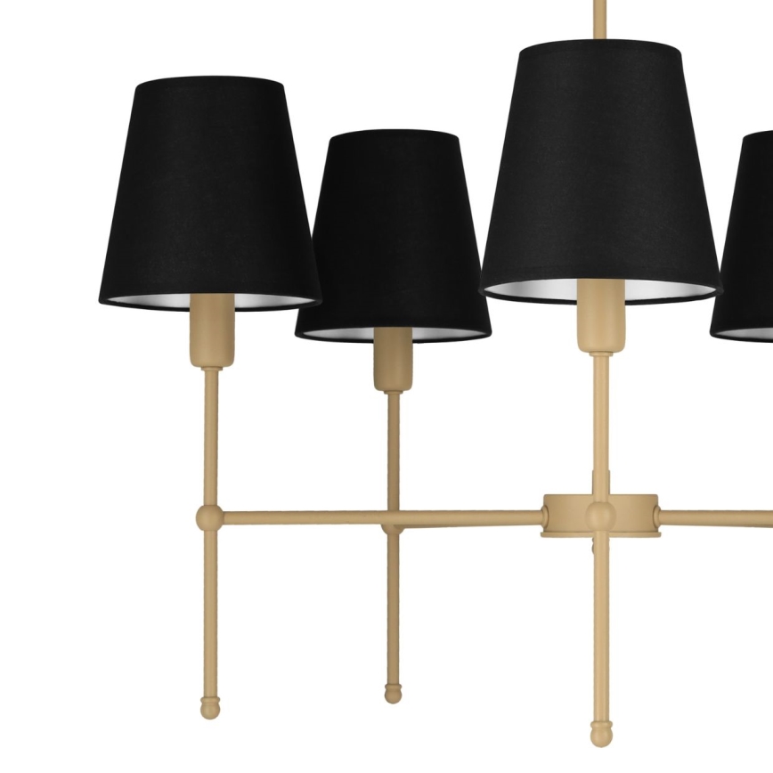 Loftlampe med stang MADELA 5xE14/40W/230V sort/beige