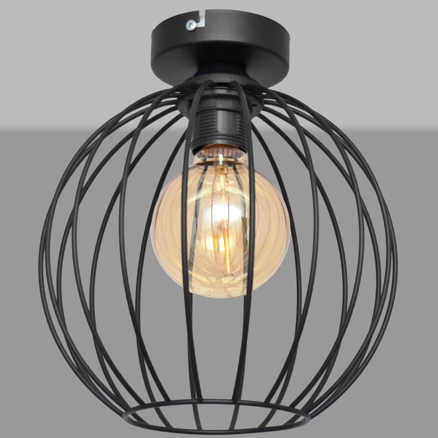 Loftlampe MERCURE 1xE27/15W/230V diam. 24 cm sort