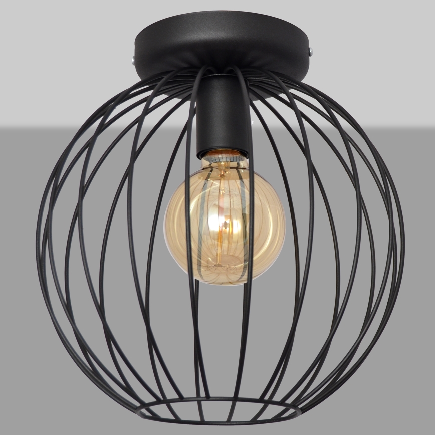 Loftlampe MERCURE 1xE27/15W/230V diam. 30 cm sort