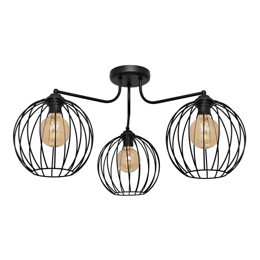 Loftlampe MERCURE 3xE27/15W/230V sort