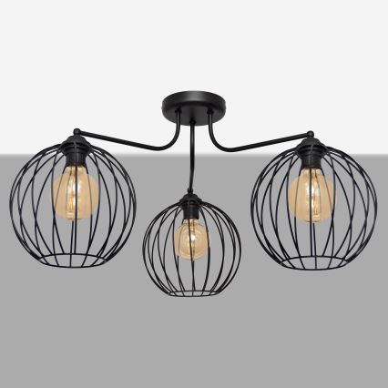 Loftlampe MERCURE 3xE27/15W/230V sort