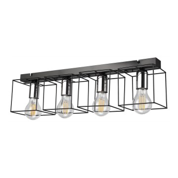 Loftlampe MIKA 4xE27/60W/230V 61 cm sort/skinnende krom