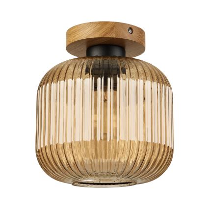 Loftlampe MILOU WOOD 1xE27/15W/230V eg/røget beige Ø 20 cm