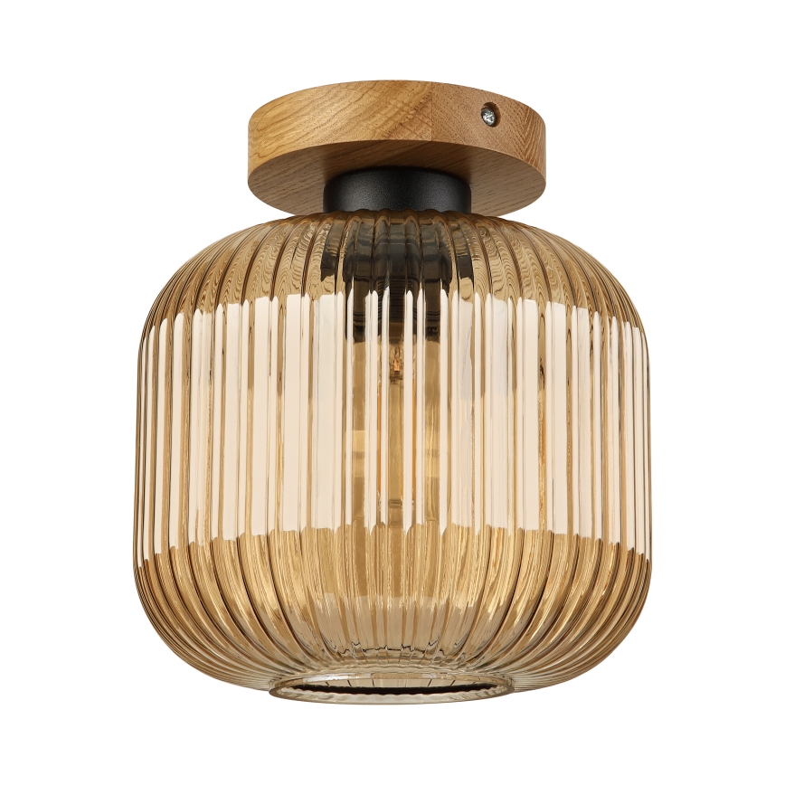 Loftlampe MILOU WOOD 1xE27/15W/230V eg/røget beige Ø 20 cm