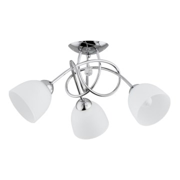 Loftlampe MODENA 3xE27/60W/230V skinnende krom/hvid