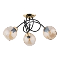 Loftlampe MODENA 3xE27/60W/230V sort/guldfarvet/beige