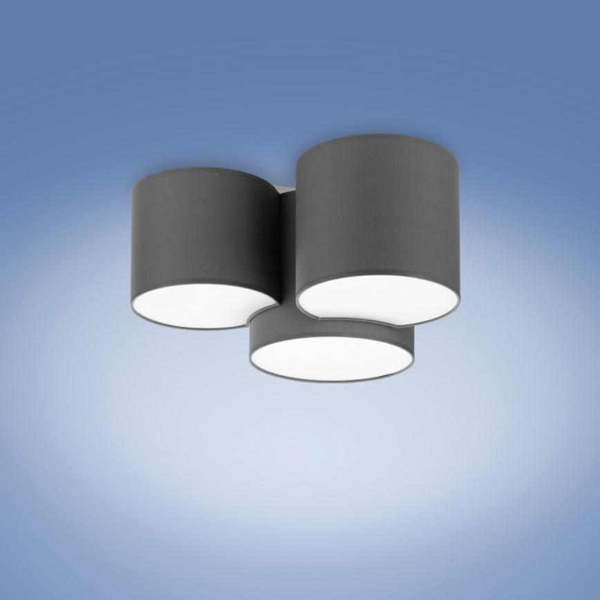 Loftlampe MONA 3xE27/15W/230V grå
