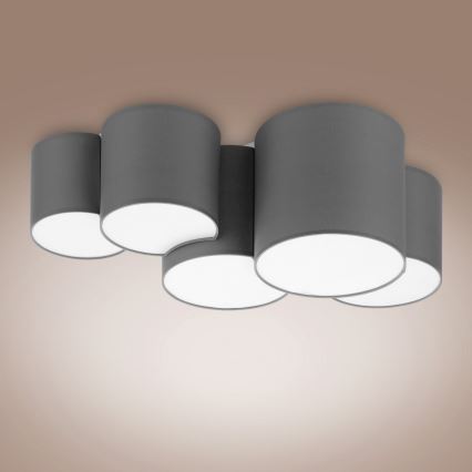 Loftlampe MONA 5xE27/15W/230V grå