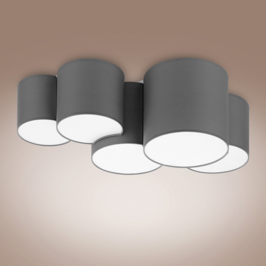 Loftlampe MONA 5xE27/15W/230V grå