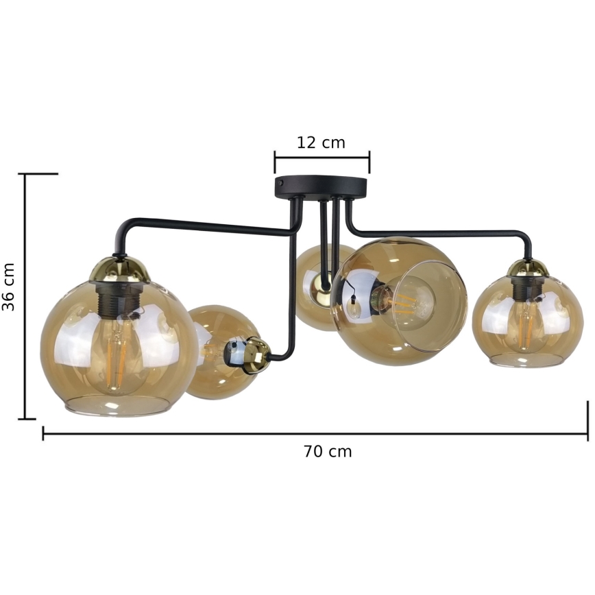 Loftlampe MONDE GOLD 5xE27/60W/230V