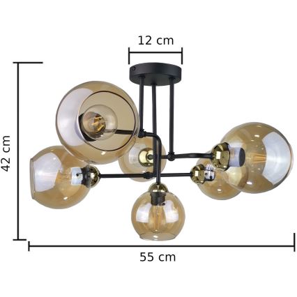 Loftlampe MONDE GOLD 6xE27/60W/230V