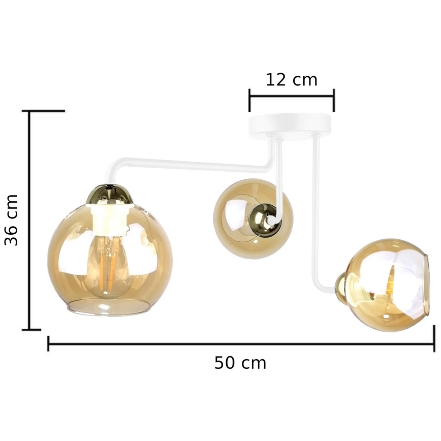Loftlampe MONDE WHITE 3xE27/60W/230V
