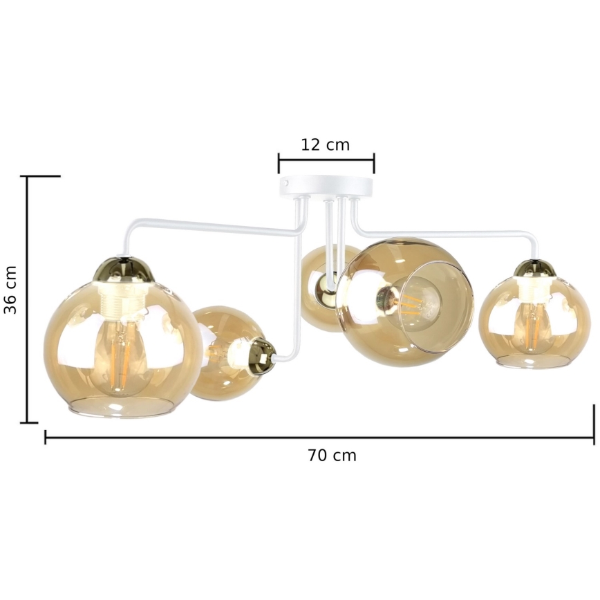 Loftlampe MONDE WHITE 5xE27/60W/230V
