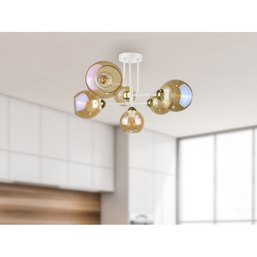 Loftlampe MONDE WHITE 6xE27/60W/230V