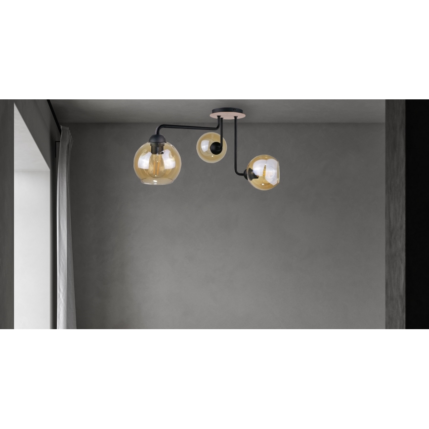 Loftlampe MONDE WOOD 3xE27/60W/230V