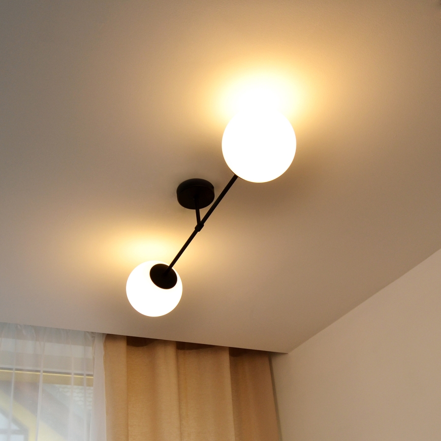 Loftlampe MOON 2xE27/15W/230V sort