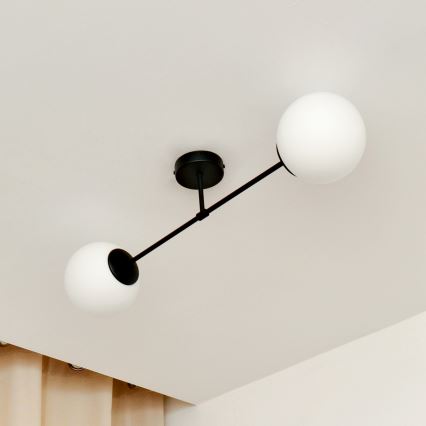 Loftlampe MOON 2xE27/15W/230V sort