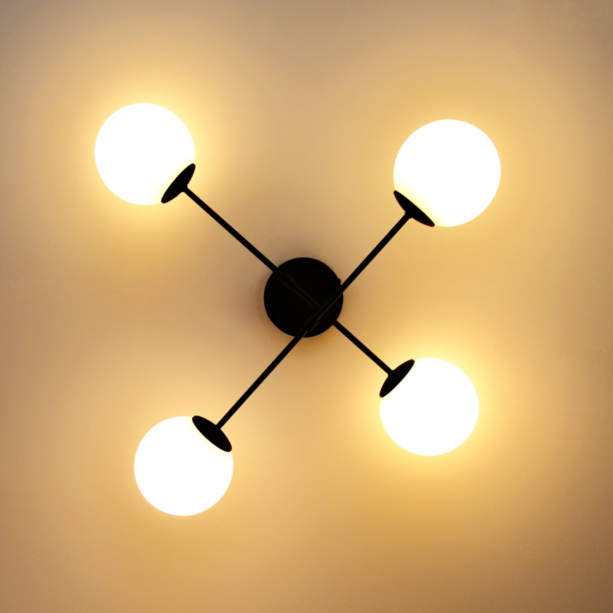 Loftlampe MOON 4xE27/15W/230V sort