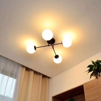 Loftlampe MOON 4xE27/15W/230V sort